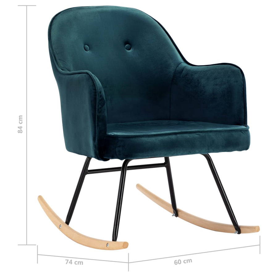 Schommelstoel Fluweel Blauw