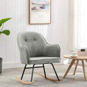 Schommelstoel fluweel grijs 60x74x84 cm