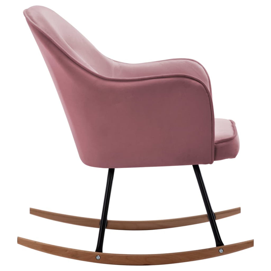 Schommelstoel Fluweel Roze