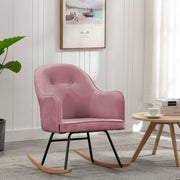 Schommelstoel fluweel roze 60x74x84 cm