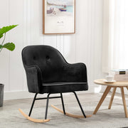 Schommelstoel fluweel zwart 60x74x84 cm
