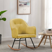 Schommelstoel fluweel mosterdgeel 60x74x84 cm