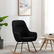 Schommelstoel stof zwart 61x80.5x89 cm