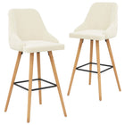 Bar stools 2 pcs velvet cream