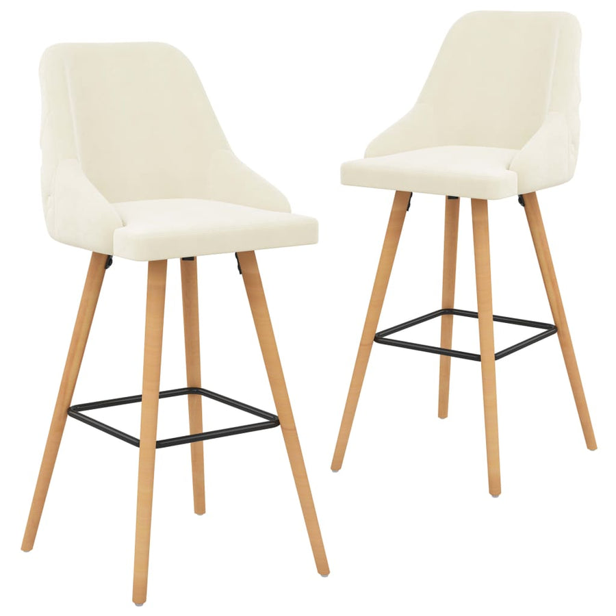 Barstoelen Fluweel crème