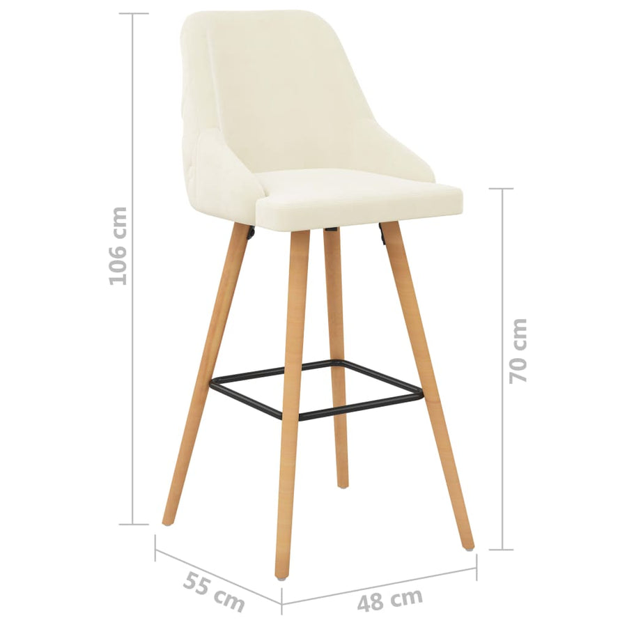 Barstoelen Fluweel crème