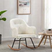 Schommelstoel fluweel 60x74x84 cm crèmewit