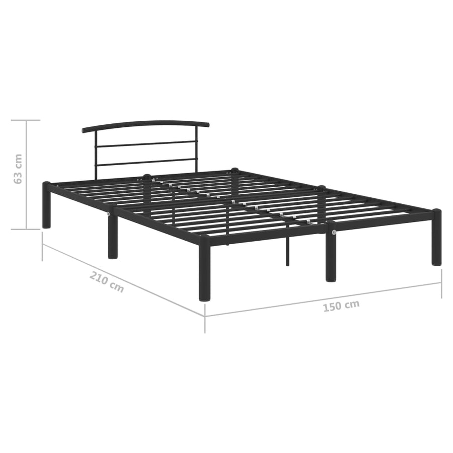 Bedframe Metaal Zwart 140X200 Cm