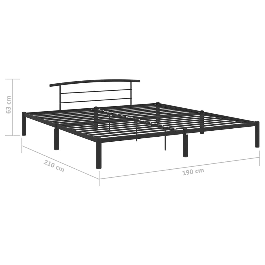 Bedframe Metaal 180 x 200 cm Zwart