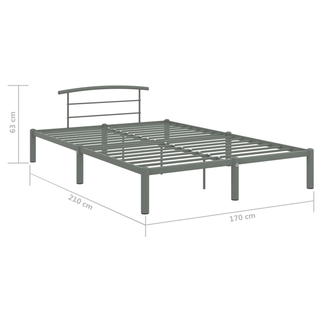Bedframe Metaal 160 x 200 cm Grijs