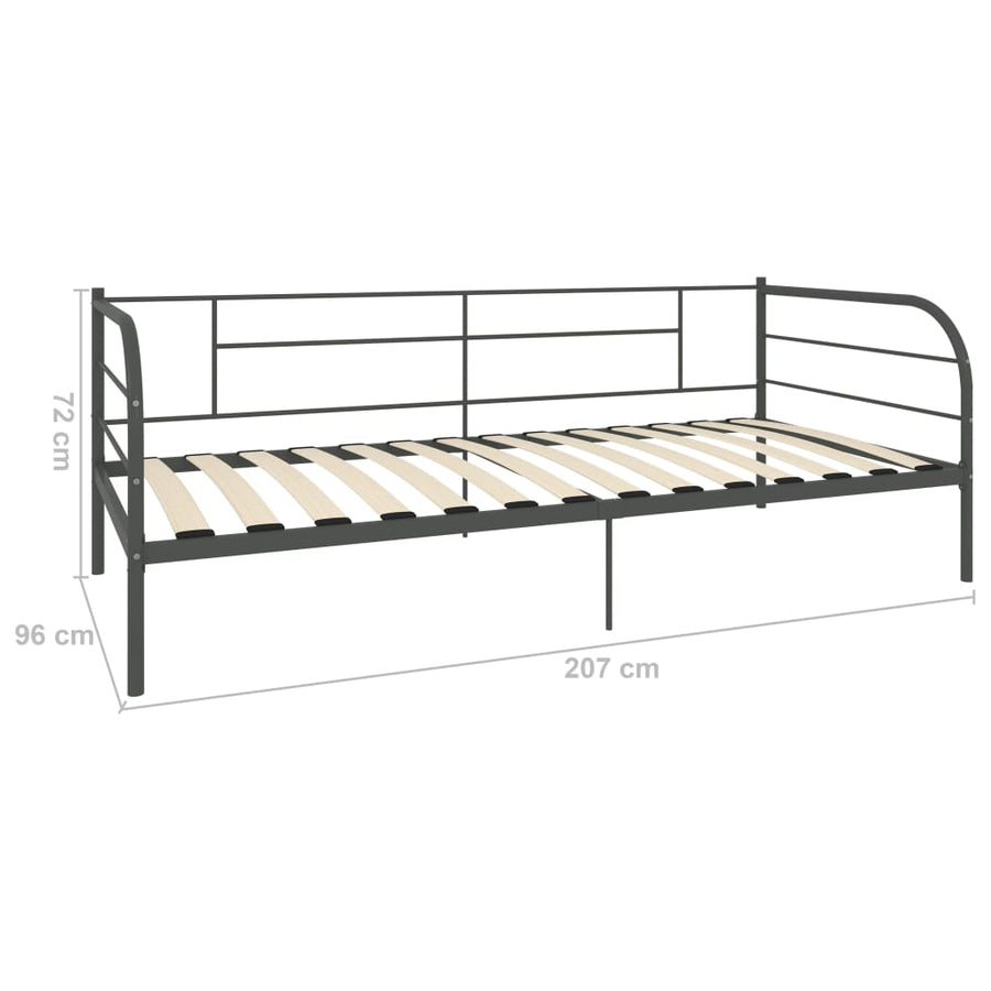 Bedbankframe Metaal Grijs
