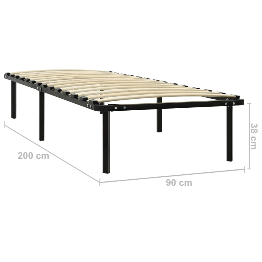 Bedframe Metaal Zwart 90 x 200 cm