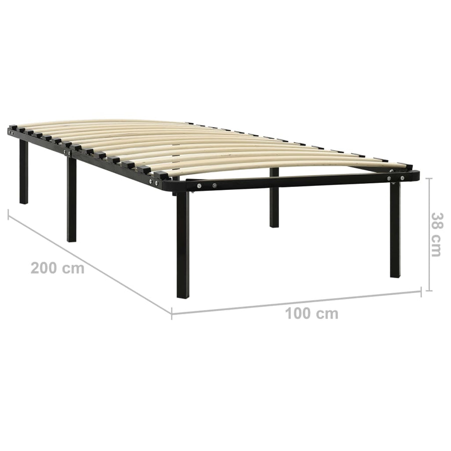 Bedframe Metaal Zwart 100X200 Cm 100 x 200 cm