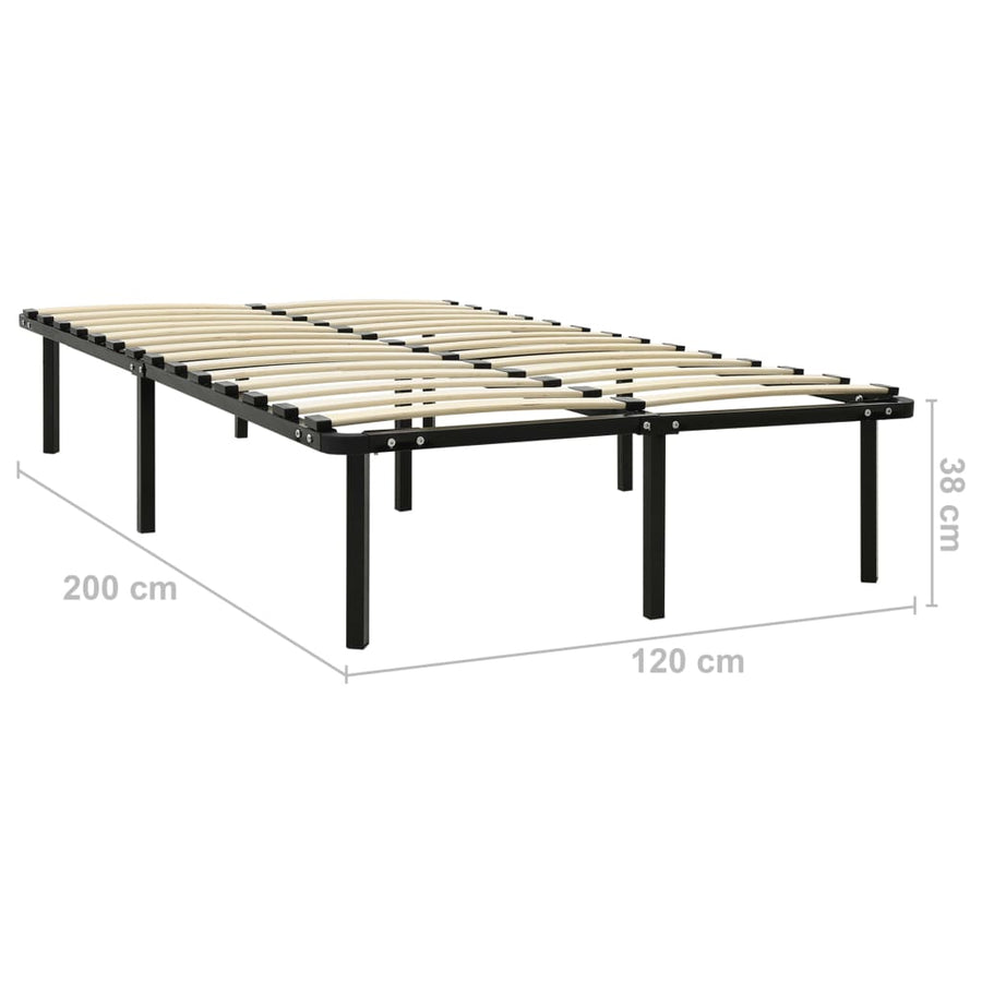 Bedframe Metaal Zwart 120 x 200 cm