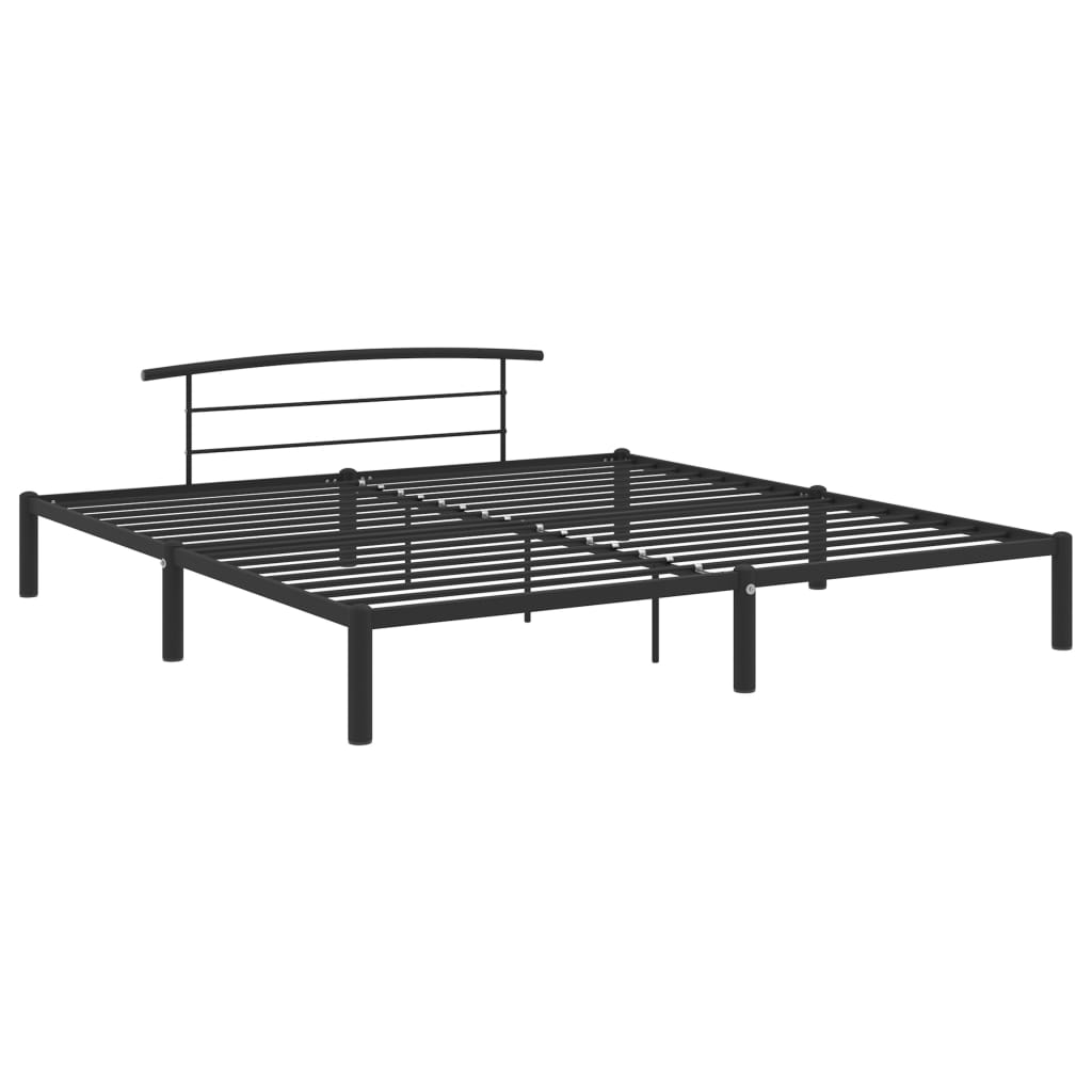 Bedframe Metaal 200 x 200 cm Zwart