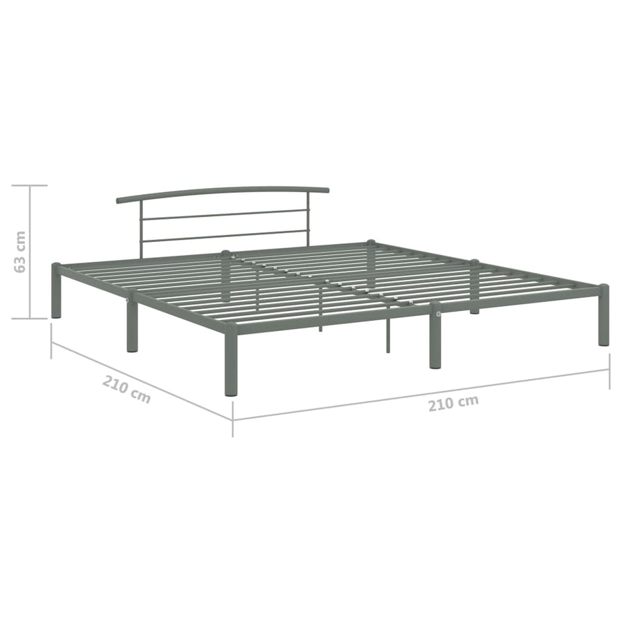 Bedframe Metaal 200 x 200 cm Grijs