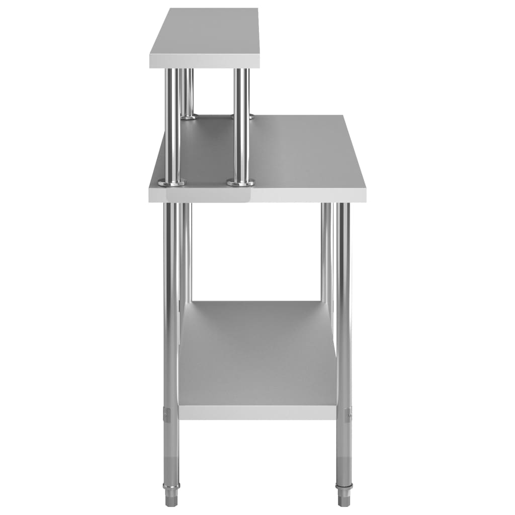 Keukenwerktafel Met Bovenschap 120X60X120 Cm Roestvrij Staal