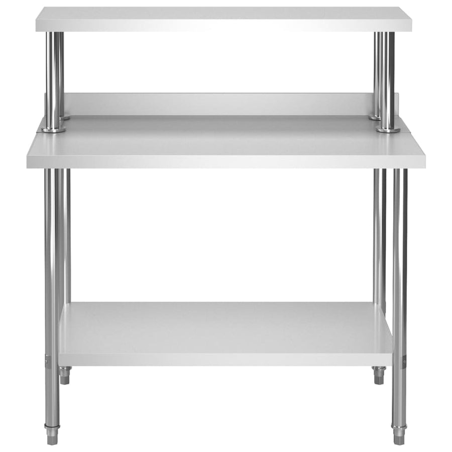 Keukenwerktafel Met Bovenschap 120X60X120 Cm Roestvrij Staal