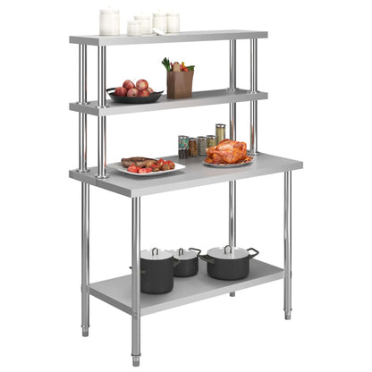 Keukenwerktafel Met Bovenschap 120X60X150 Cm Roestvrij Staal
