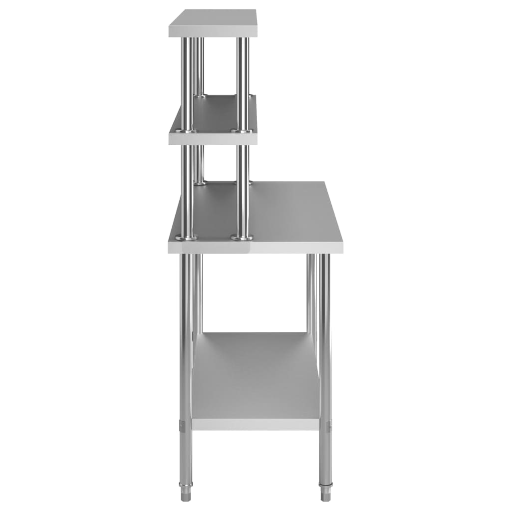 Keukenwerktafel Met Bovenschap 120X60X150 Cm Roestvrij Staal