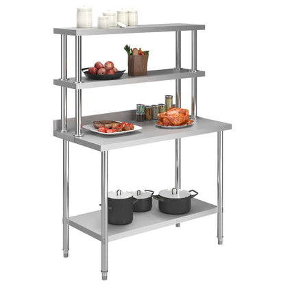 Keukenwerktafel Met Bovenschap 120X60X150 Cm Roestvrij Staal