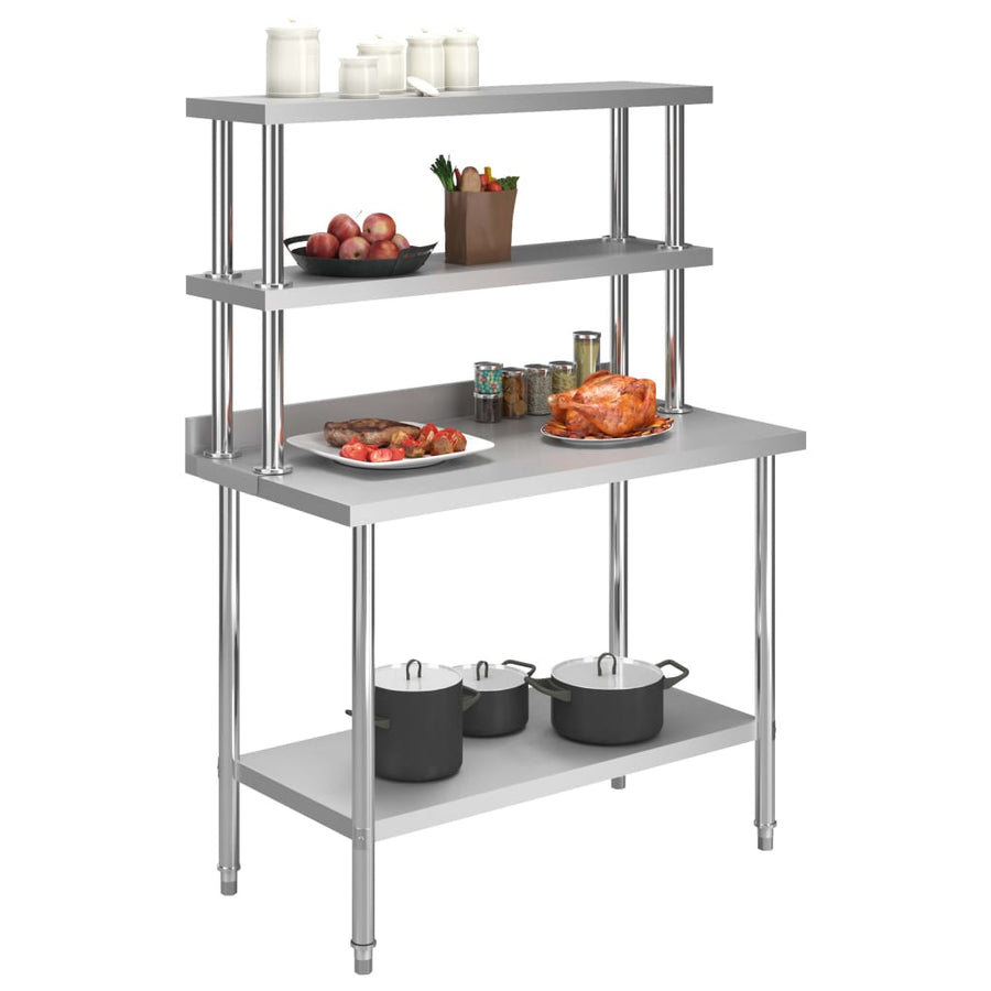 Keukenwerktafel Met Bovenschap 120X60X150 Cm Roestvrij Staal