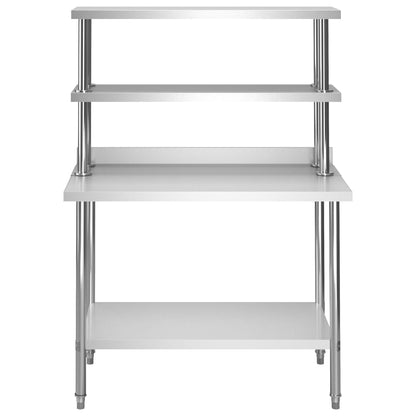 Keukenwerktafel Met Bovenschap 120X60X150 Cm Roestvrij Staal