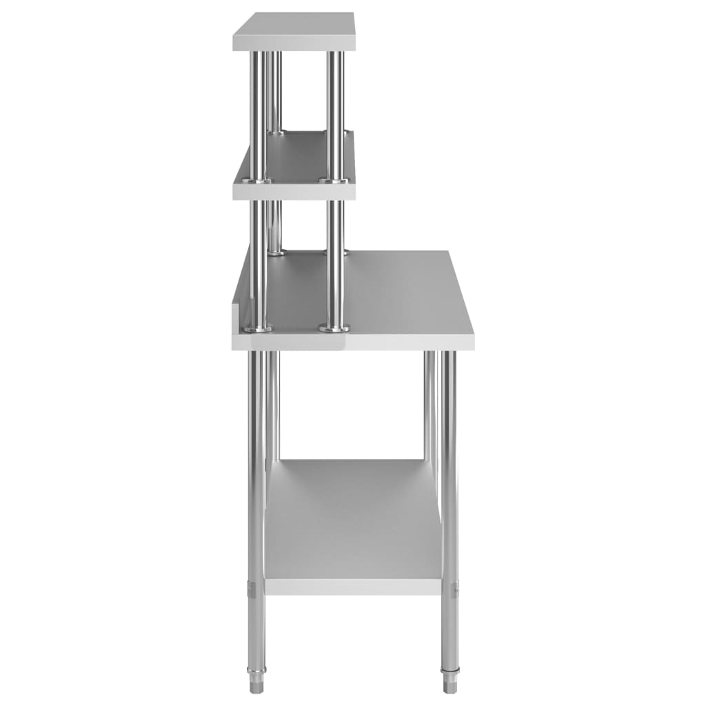 Keukenwerktafel Met Bovenschap 120X60X150 Cm Roestvrij Staal