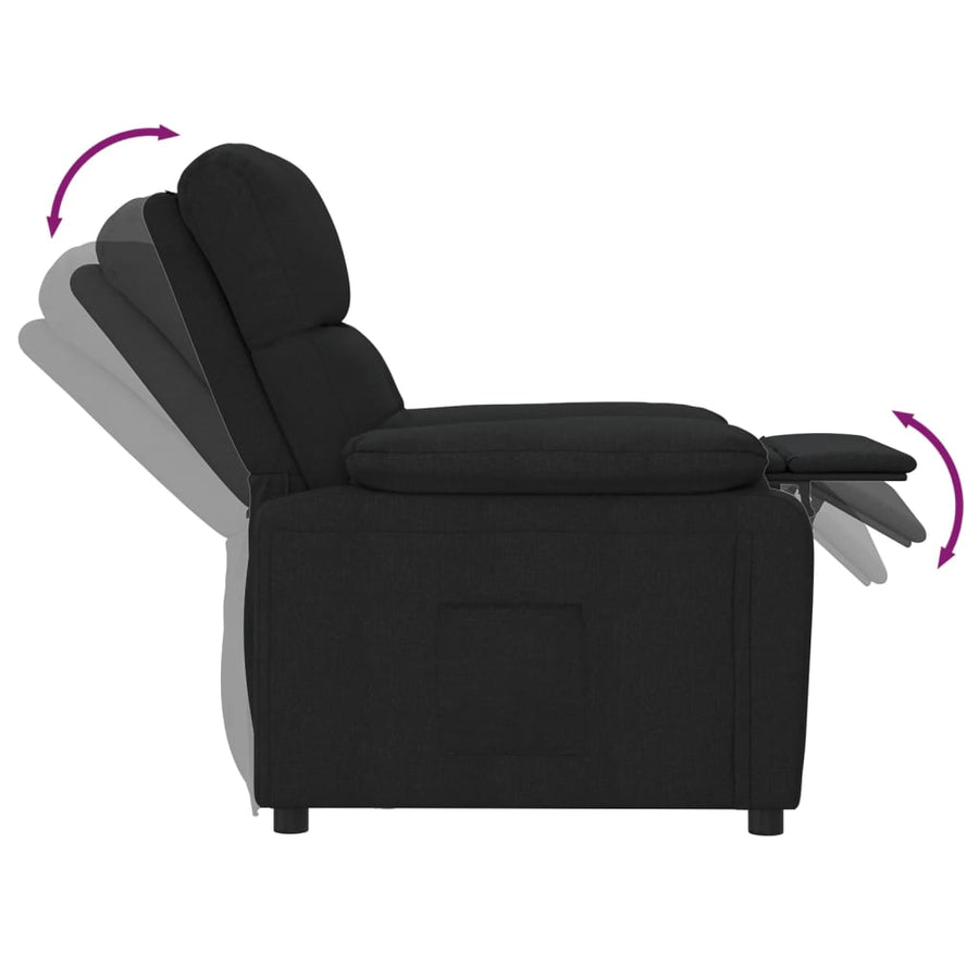 Fauteuil Verstelbaar Stof Zwart 1