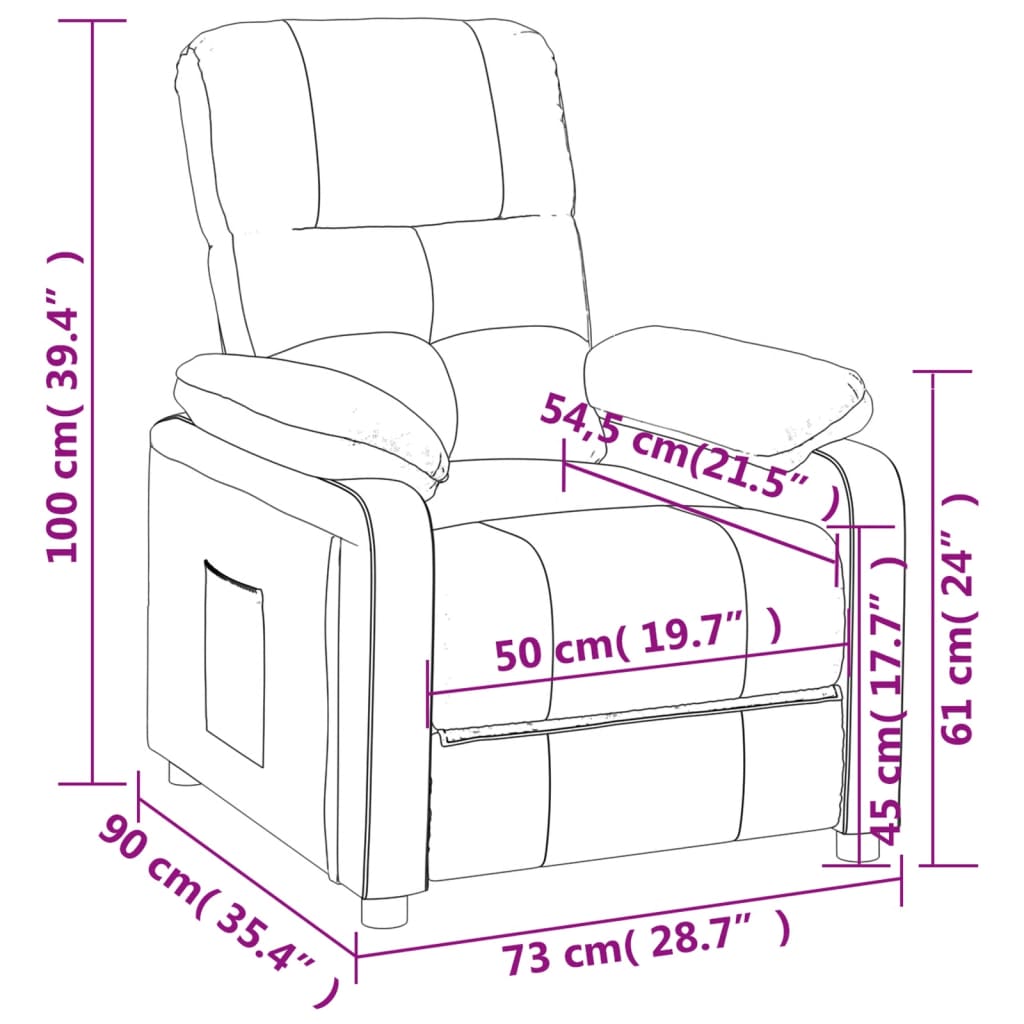 Fauteuil Verstelbaar Stof Zwart 1