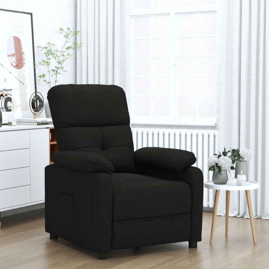 Fauteuil Verstelbaar Stof Zwart 1
