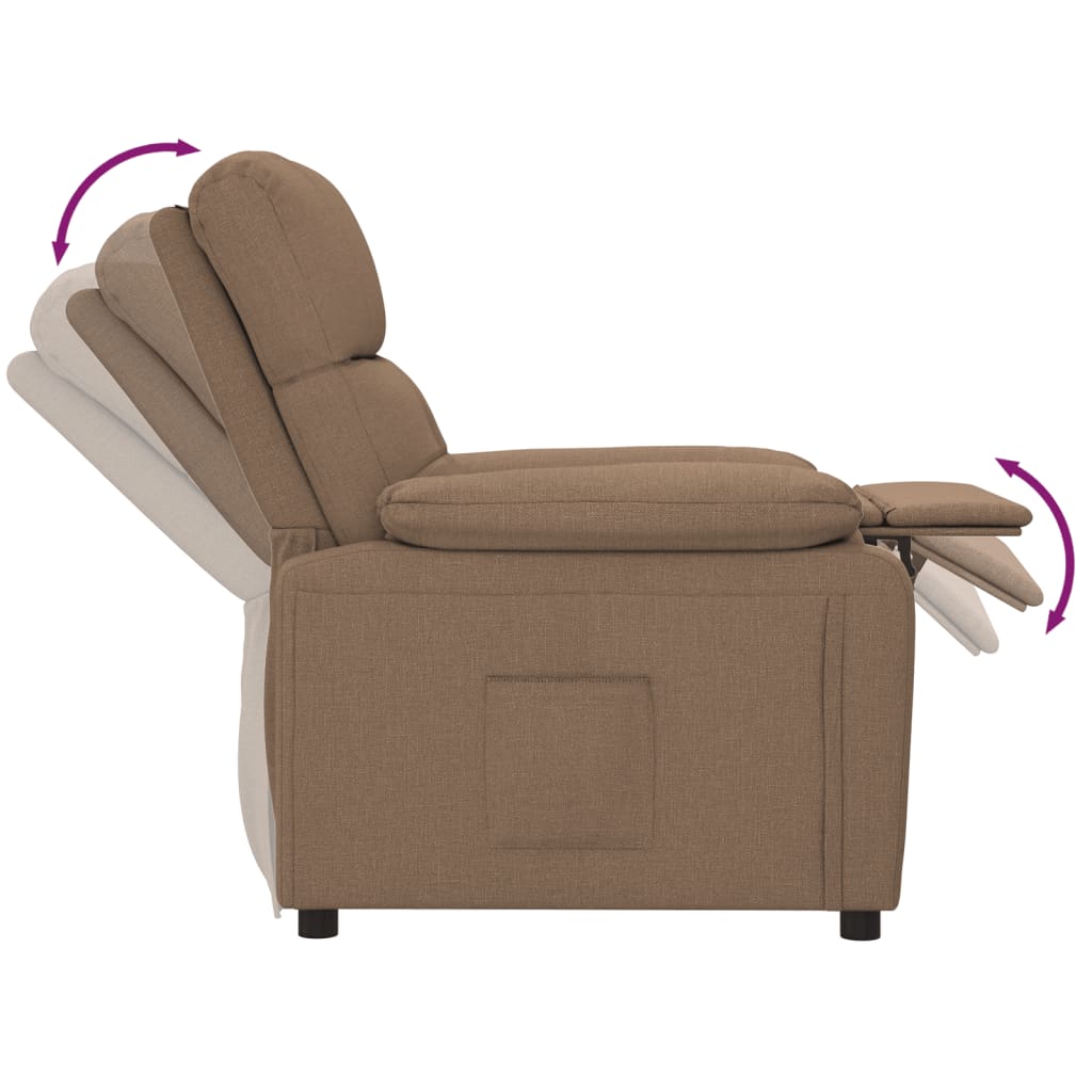 Fauteuil verstelbaar stof bruin