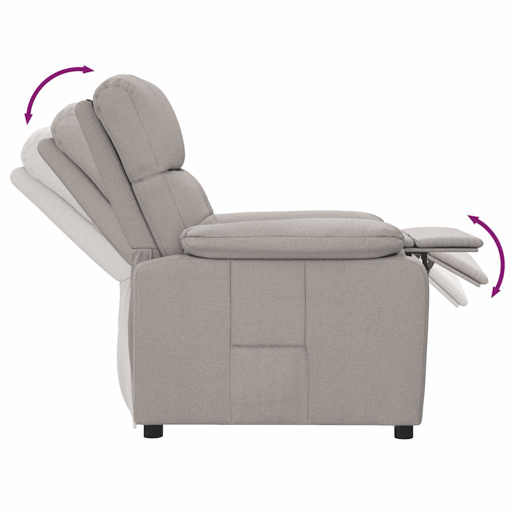 Fauteuil verstelbaar stof taupe