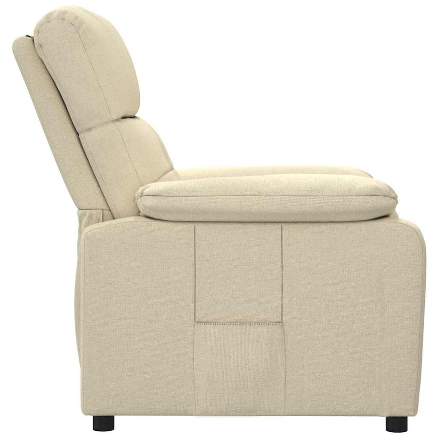 Fauteuil verstelbaar stof crèmekleurig
