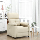 Fauteuil stof crèmekleurig verstelbaar 73x90x100 cm