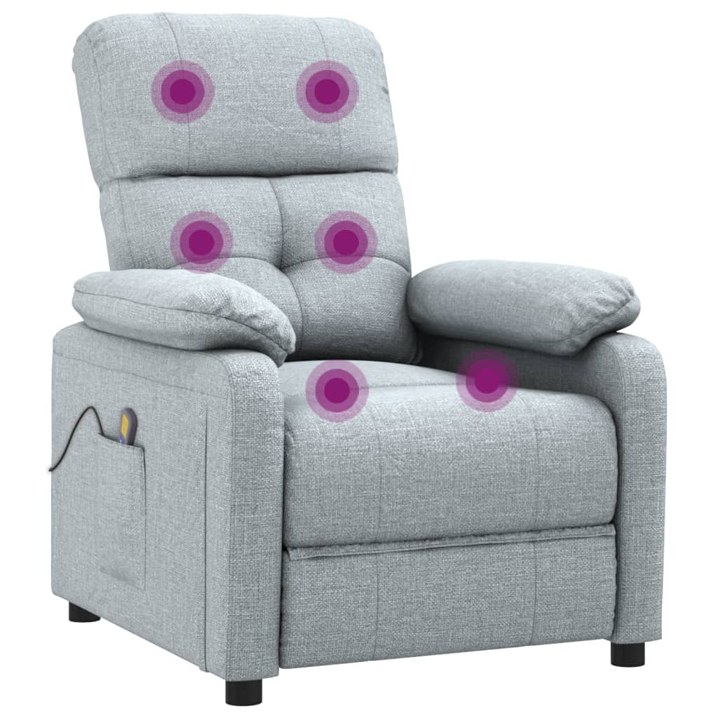 Massagestoel Stof Lichtgrijs