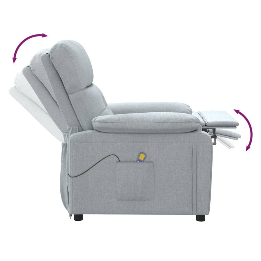 Massagestoel Stof Lichtgrijs