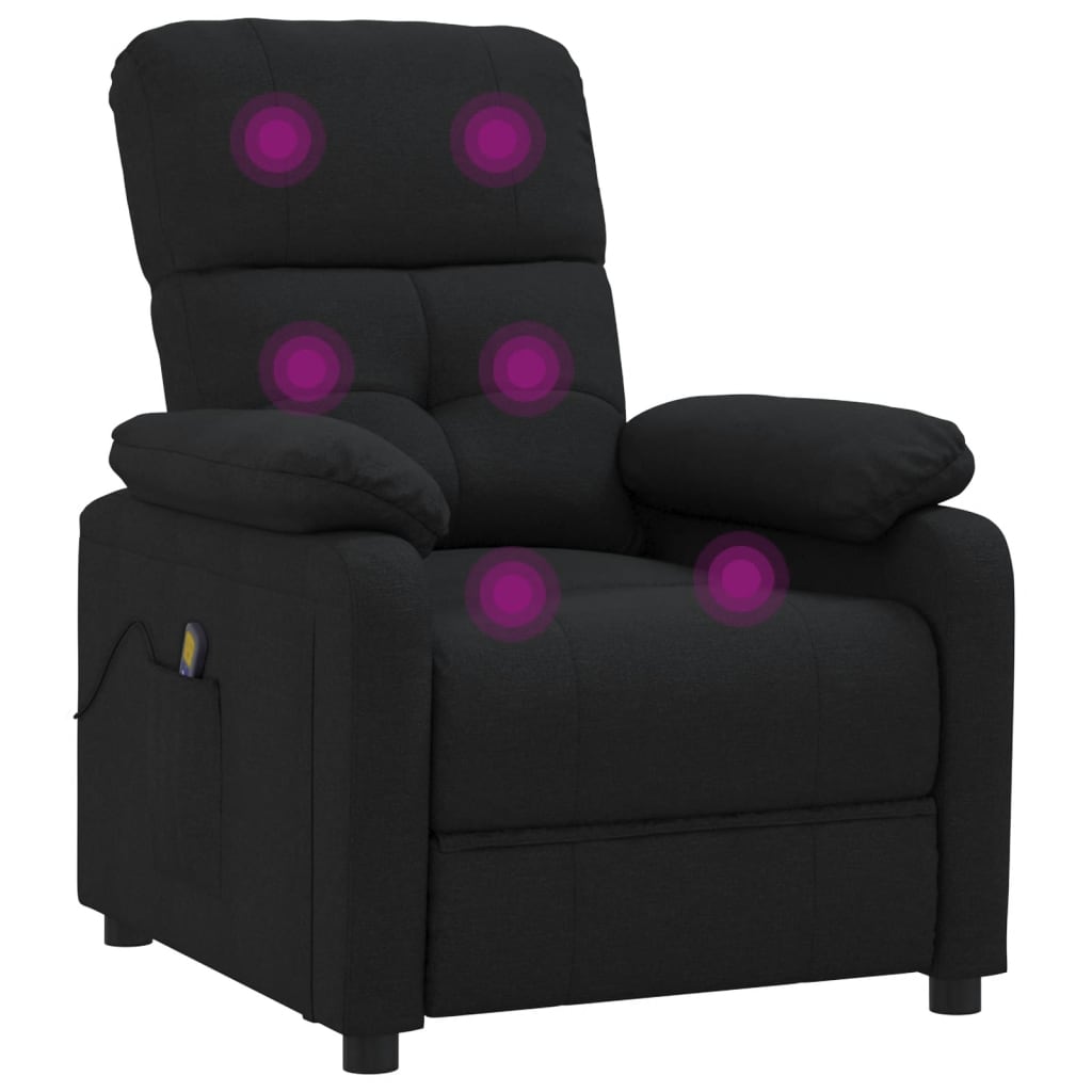 Massagestoel stof zwart
