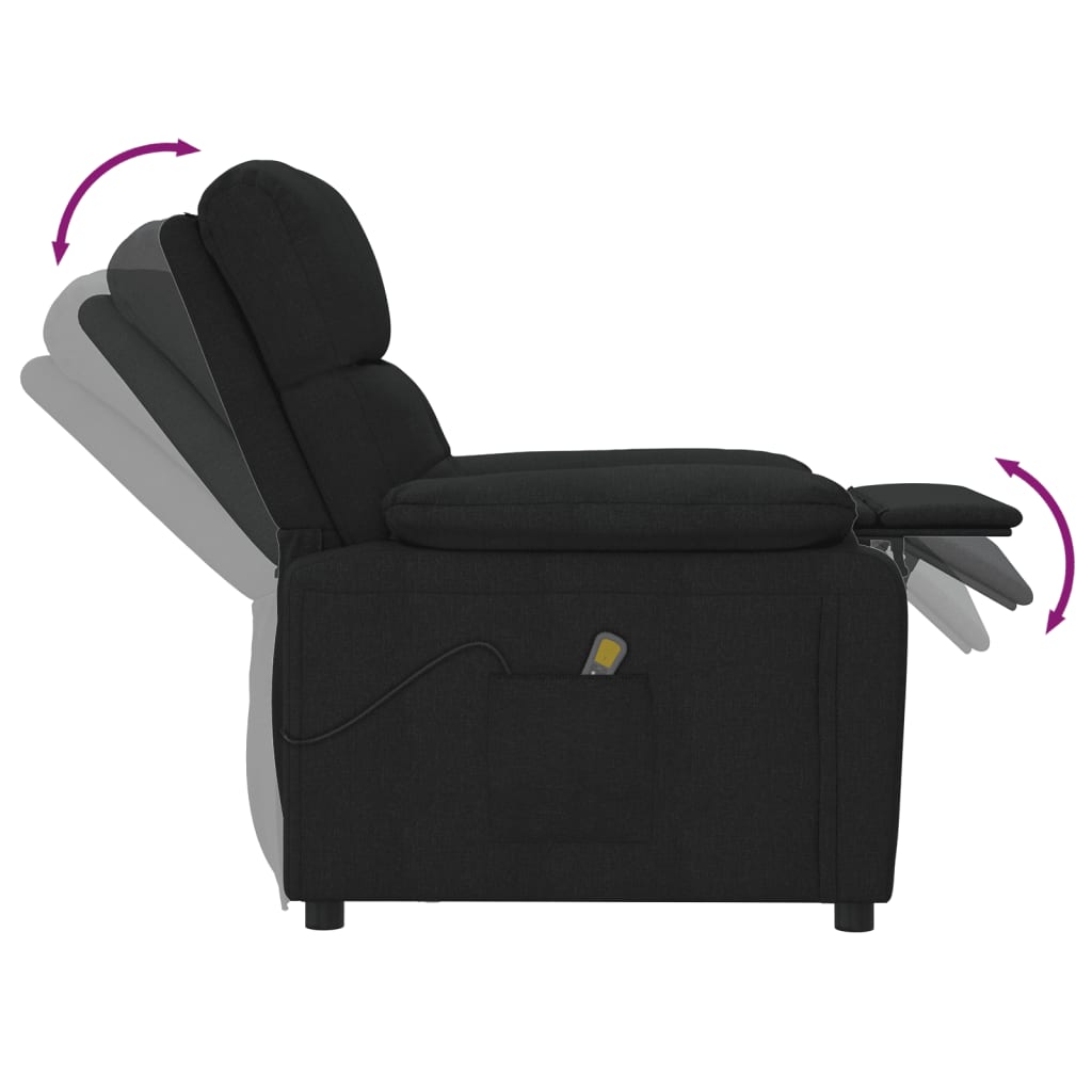 Massagestoel stof zwart