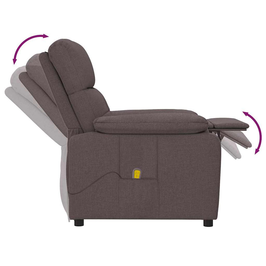 Massagestoel stof donkerbruin
