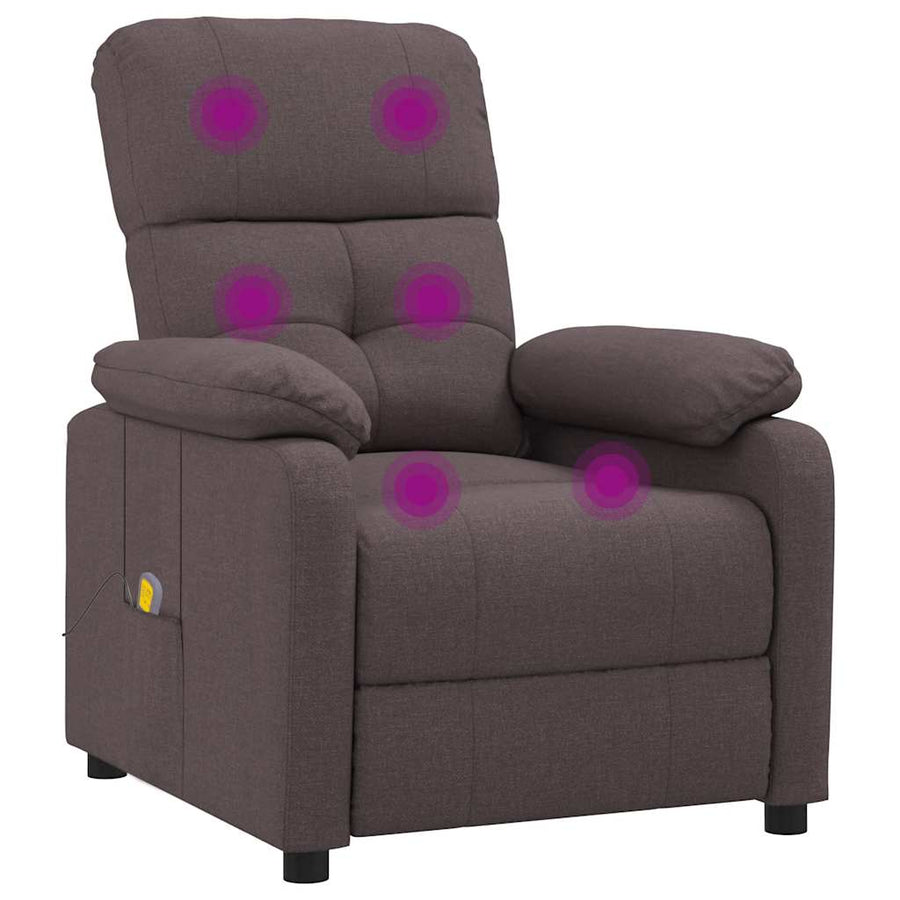 Massagestoel stof donkerbruin