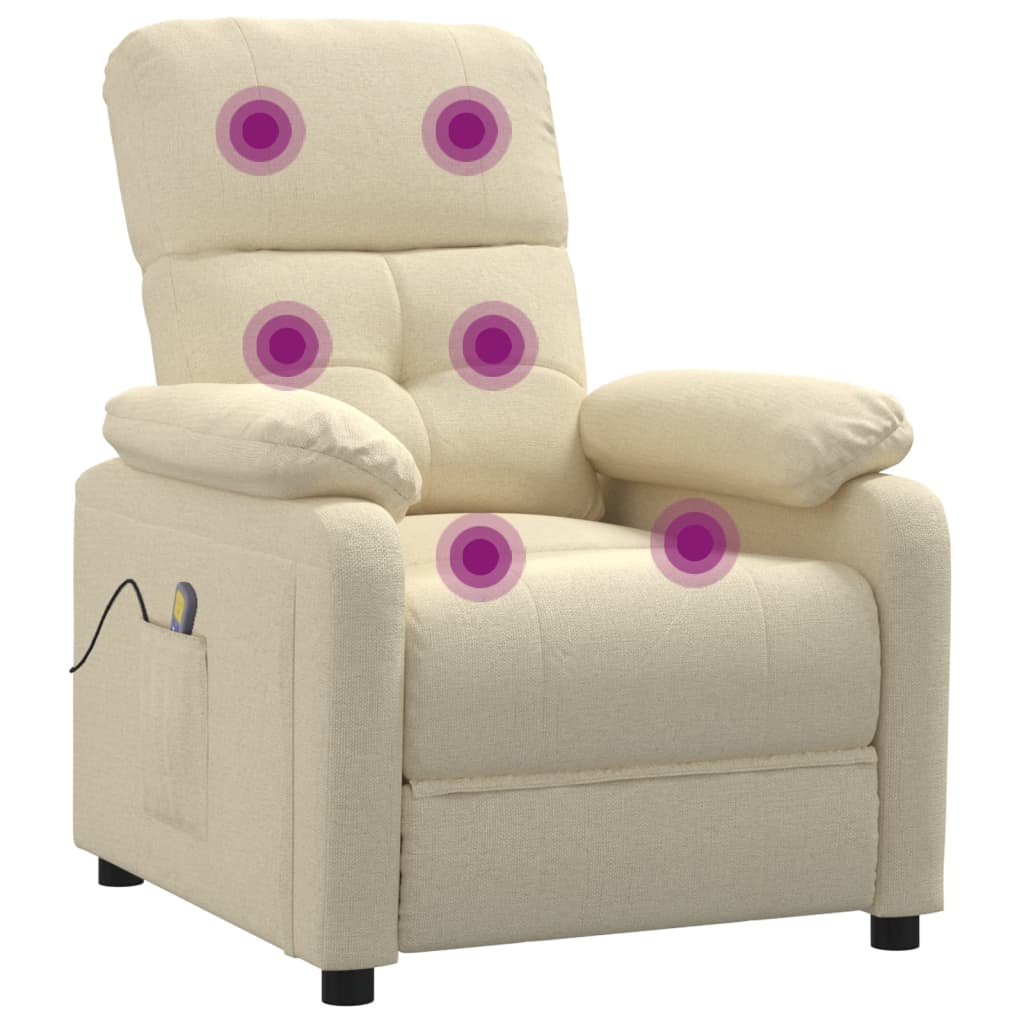 Massagestoel stof crèmekleurig