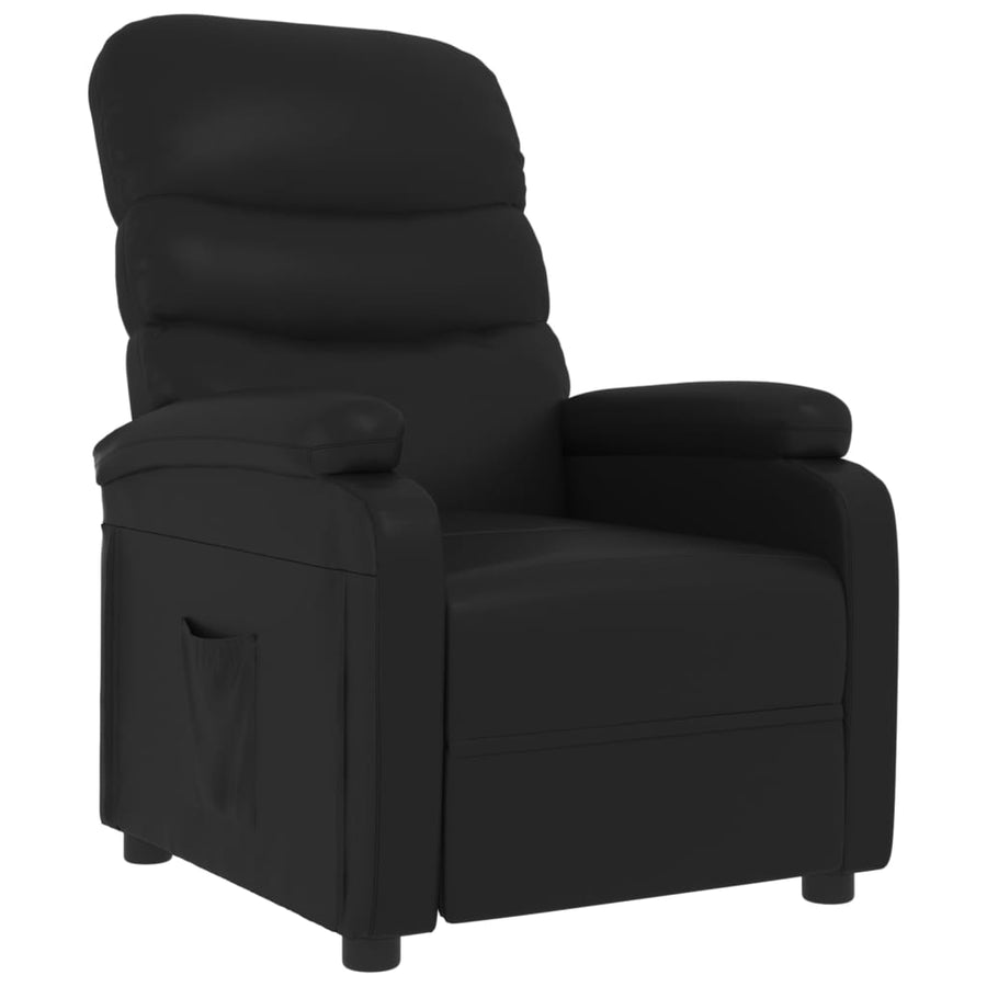 Fauteuil Verstelbaar Kunstleer Zwart