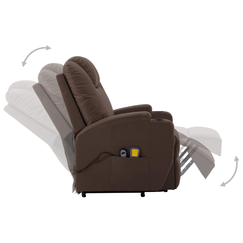 Sta-Op-Massagestoel Kunstleer Bruin