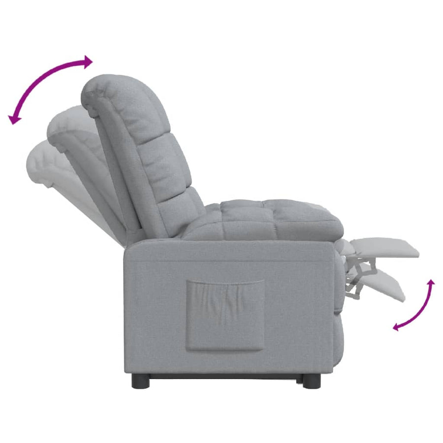 Fauteuil Verstelbaar Stof Lichtgrijs 1