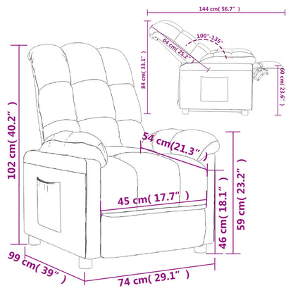 Fauteuil Verstelbaar Stof Lichtgrijs 1