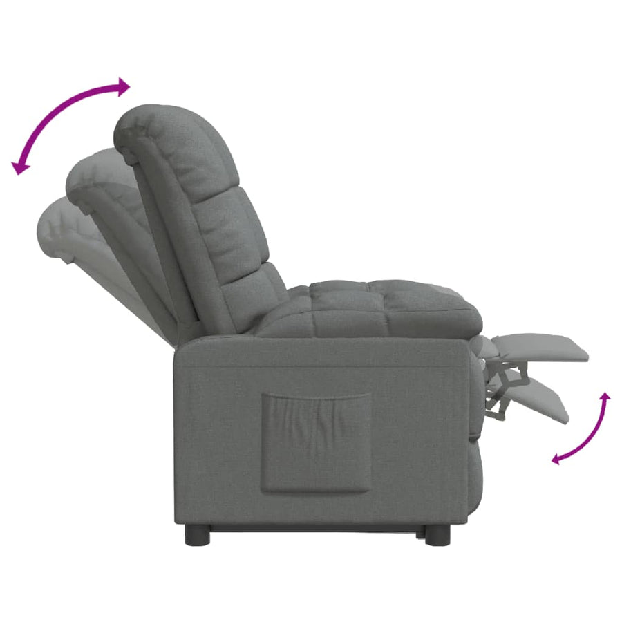 Fauteuil Verstelbaar Stof Donkergrijs 1