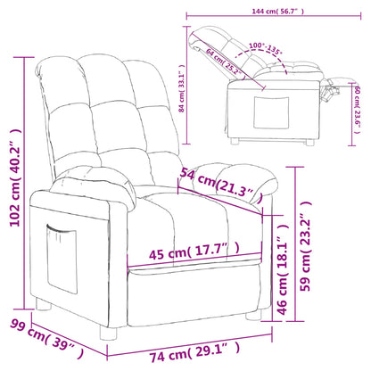 Fauteuil Verstelbaar Stof Donkergrijs 1