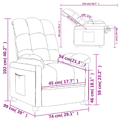 Fauteuil Verstelbaar Stof Zwart