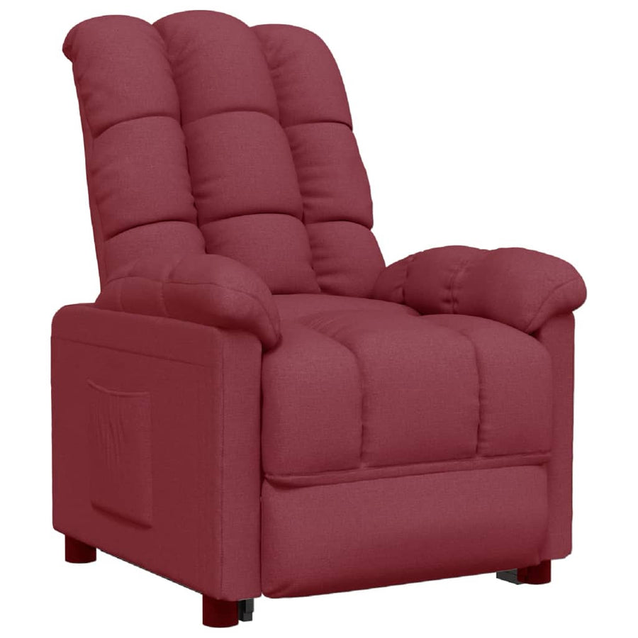 Fauteuil verstelbaar stof wijnrood